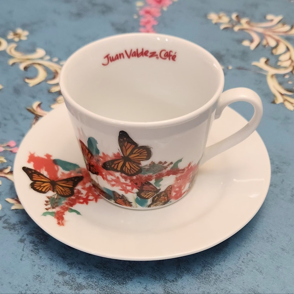 Juan Valdez Café Mariposa Monarca Espresso Cup & Saucer 8oz.